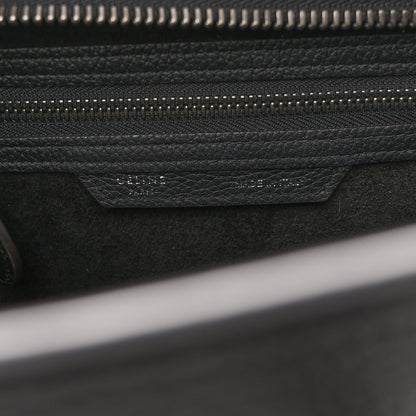 Celine Drummed Calfskin Micro Luggage Black 6 of 9