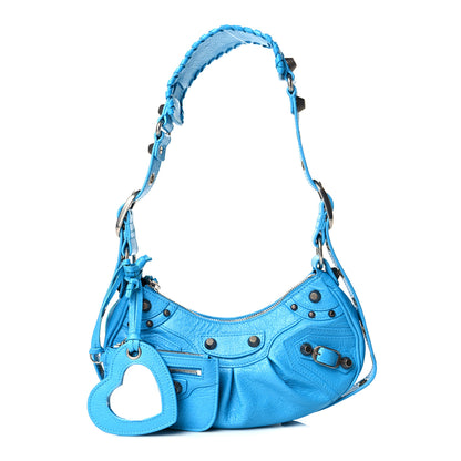Balenciaga Agneau Arena Le Cagole Shoulder Bag XS Cyan 1 of 10