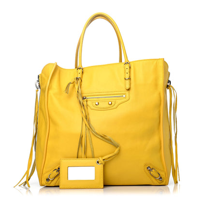 Balenciaga Supple Calfskin Papier A5 Zip Around Tote Jaune Soleil 1 of 4