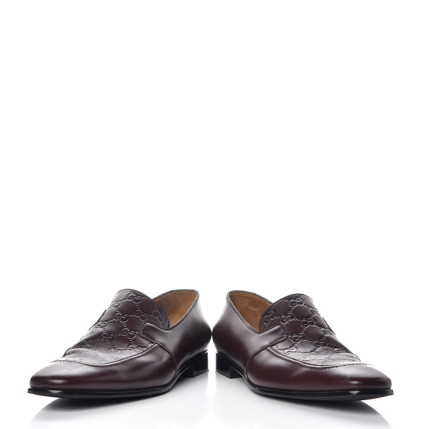 Gucci Guccissima Calfskin Mens Venetian Loafers 10.5 Brown 6 of 16