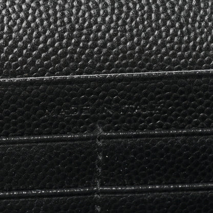 Saint Laurent Grain De Poudre Matelasse Chevron Monogram Chain Wallet Black 9 of 17
