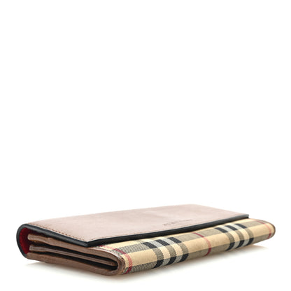 Burberry Calfskin Horseferry Check Porter Continental Wallet Tan 4 of 6