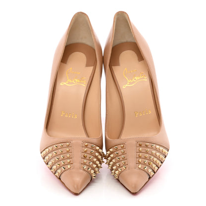 Christian Louboutin Kid Bareta 100 Pumps 37 Nude Light Gold 5 of 22