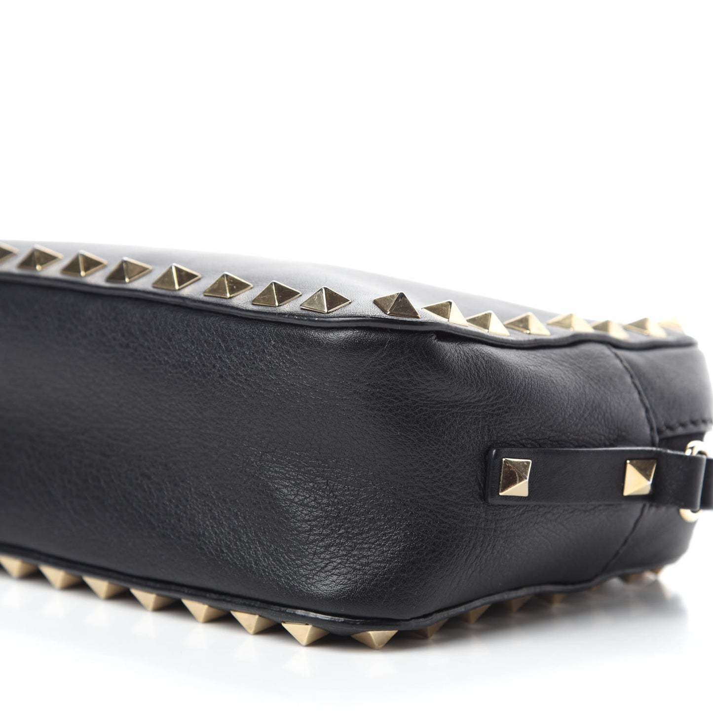 Calfskin Rockstud Camera Crossbody Bag Black