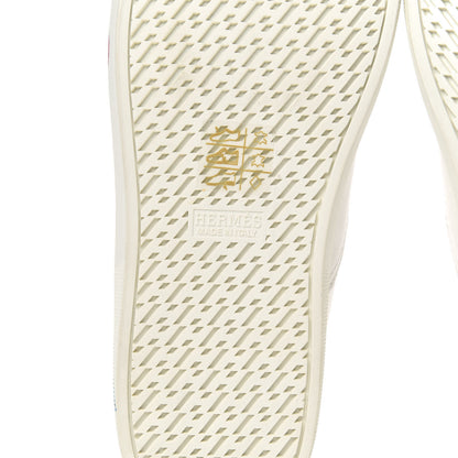 Hermes Calfskin Fantaisie Botanique Womens Quicker Sneakers 37 Multicolor White 6 of 10