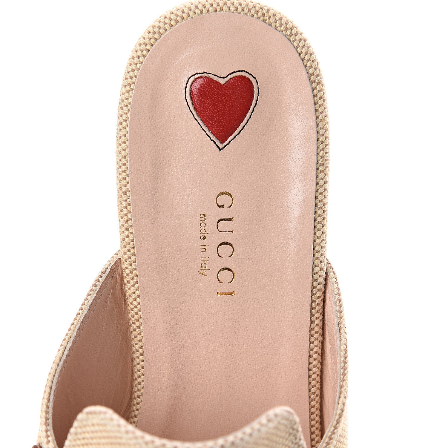 Gucci Canvas Vintage Charlotte Web Princetown Slippers 39.5 Sand Cuir 5 of 7