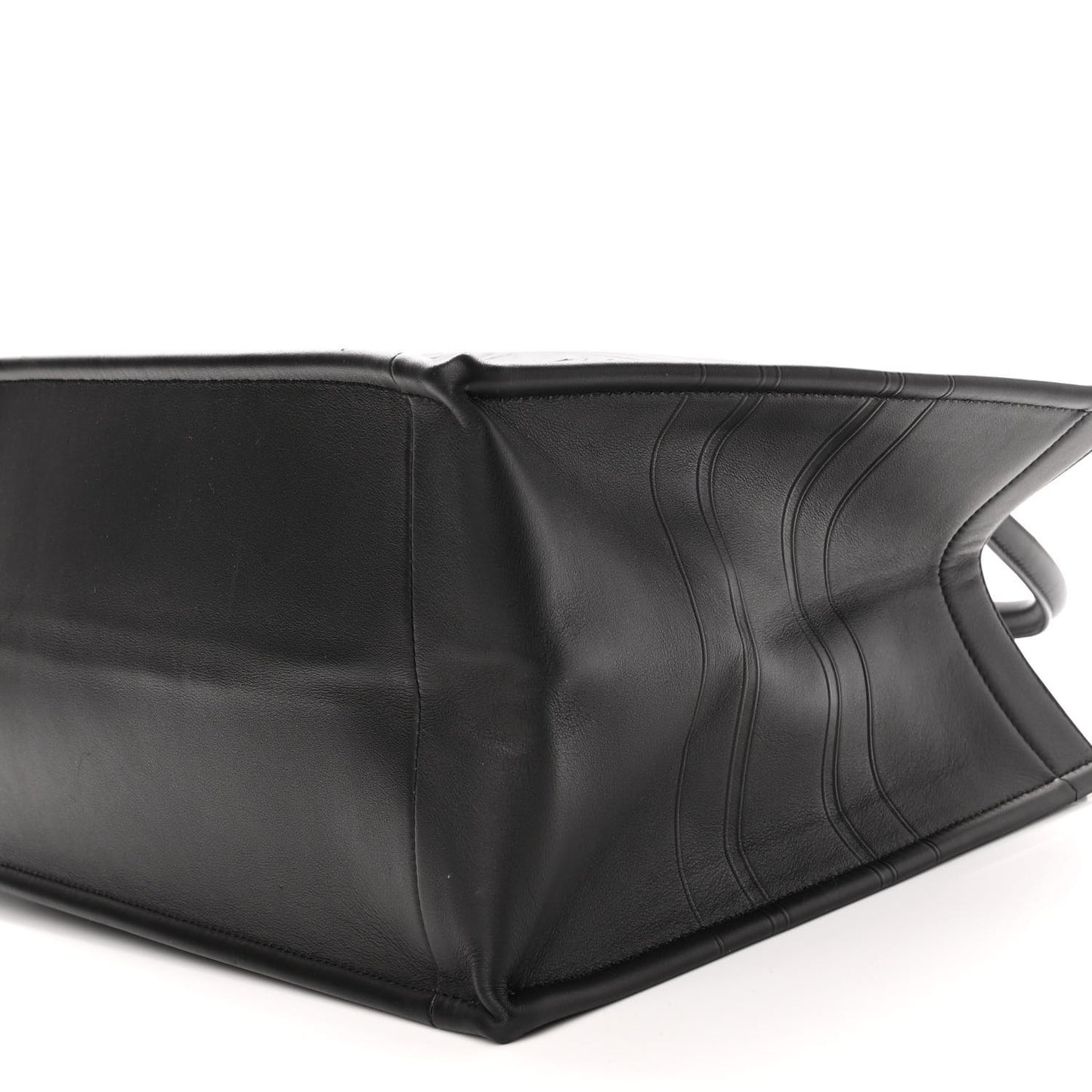 Calfskin Embossed Medium Book Tote Black