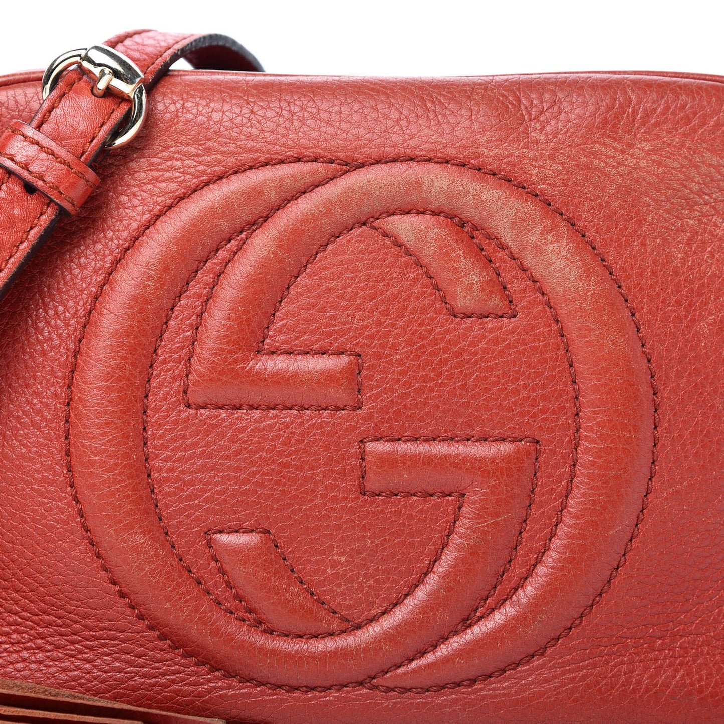 Pebbled Calfskin Small Soho Disco Bag Tabasco Red