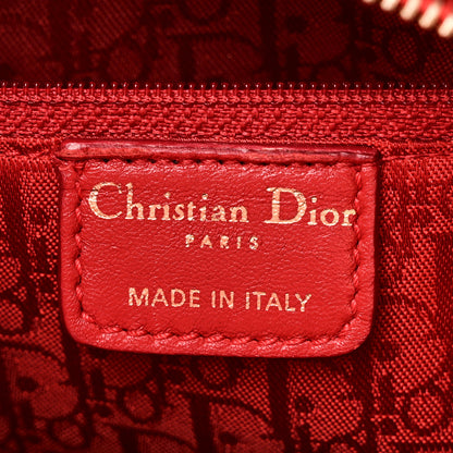 Christian Dior Patent Cannage Stitched Medium Lady Dior Red 6 of 11