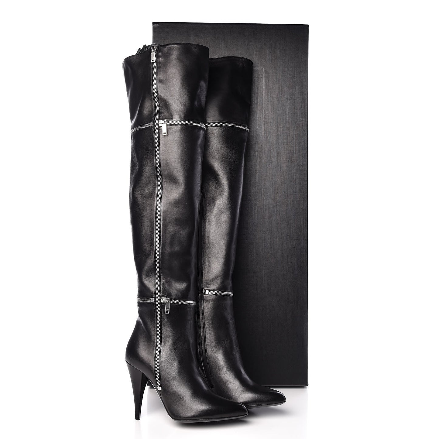 Nappa Fetish 105 Zip Over The Knee Boots 36.5 Black