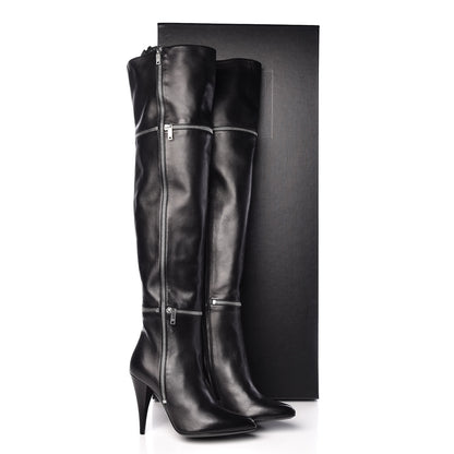 Saint Laurent Nappa Fetish 105 Zip Over The Knee Boots 36.5 Black 9 of 9