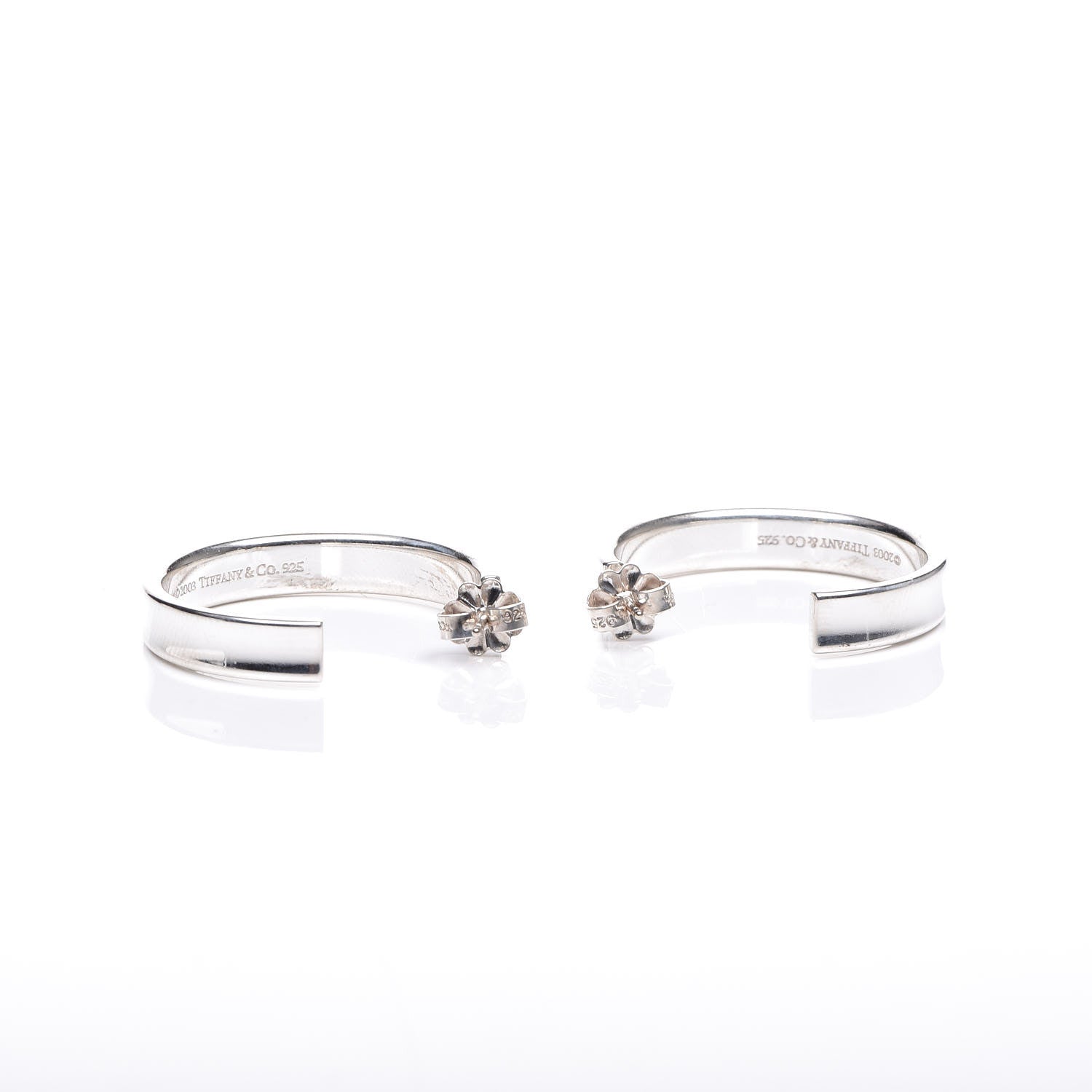 Tiffany Sterling Silver 1837 Small Narrow Hoop Earrings 3 of 4