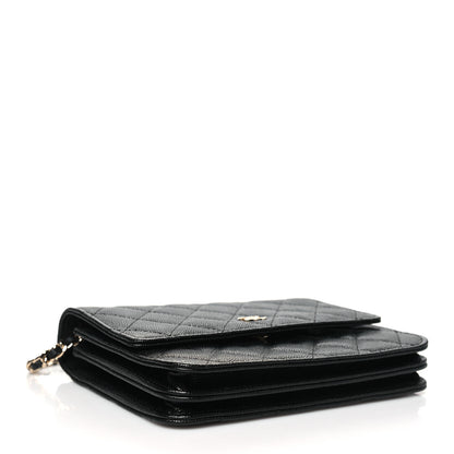 Chanel Caviar Quilted Square Wallet On Chain WOC Black 4 of 12
