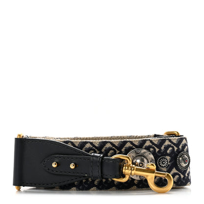 Christian Dior Oblique Studded Shoulder Strap Blue 1 of 3