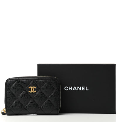 Chanel Caviar Quilted Zip Coin Purse Black 8 of 8