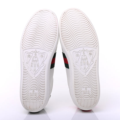Gucci Calfskin Web Studded Womens Arrow Ace Sneakers 40 White 5 of 14