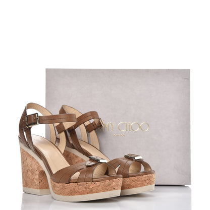 Jimmy Choo Soil Vachetta Nemesis Cork Sandals 38 Brown 13 of 13
