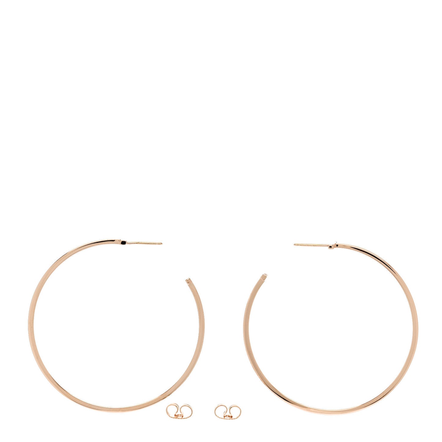 18K Rose Gold Extra Large T Wire Hoop Earrings