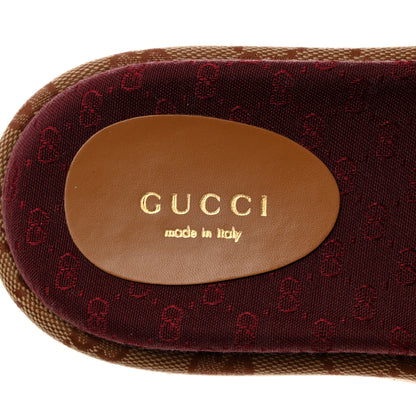 Gucci Canvas GG Monogram Angelina Platform Slide Sandals 36.5 Beige Ruggine 7 of 8