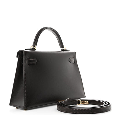 Hermes Madame Calfskin Mini Kelly Sellier 20 Bai Brun 3 of 10