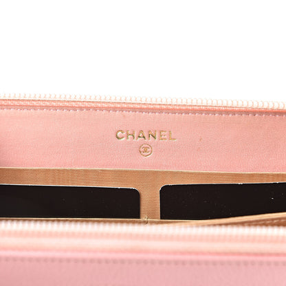 Chanel Caviar Zip Around Wallet Pink 6 of 14