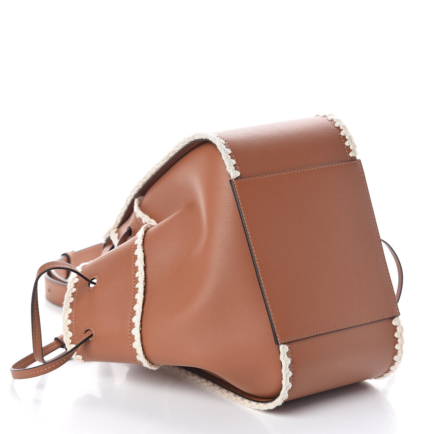 Loewe Calfskin Small Crochet Trim Hammock Shoulder Bag Tan 4 of 11