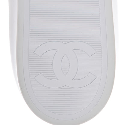 Chanel Embroidered Calfskin Womens CC Sneakers 41 White Fluo Pink 7 of 10