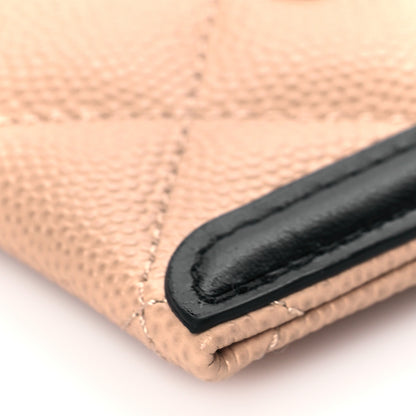 Chanel Caviar Quilted Filigree Card Holder Beige Black 10 of 10