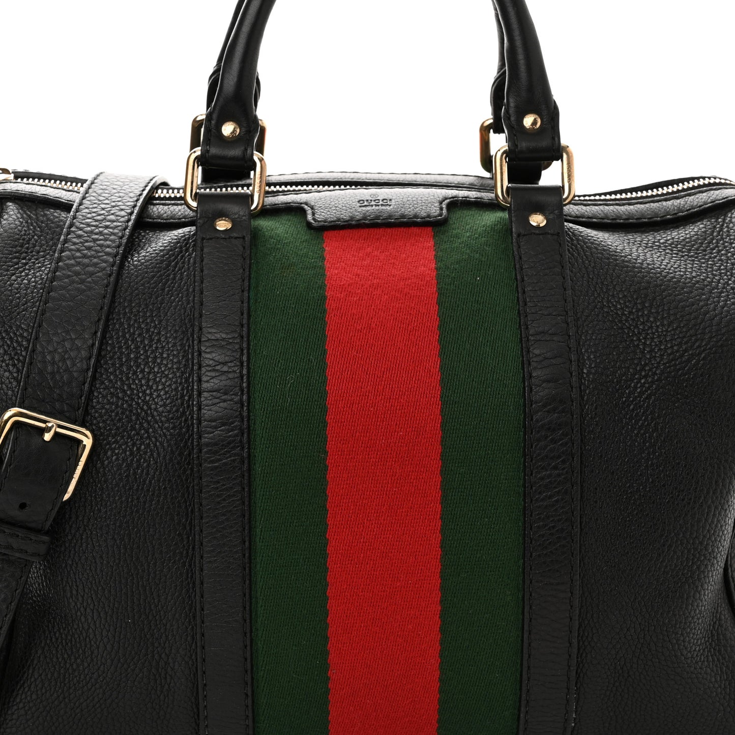 Calfskin Vintage Web Medium Boston Black