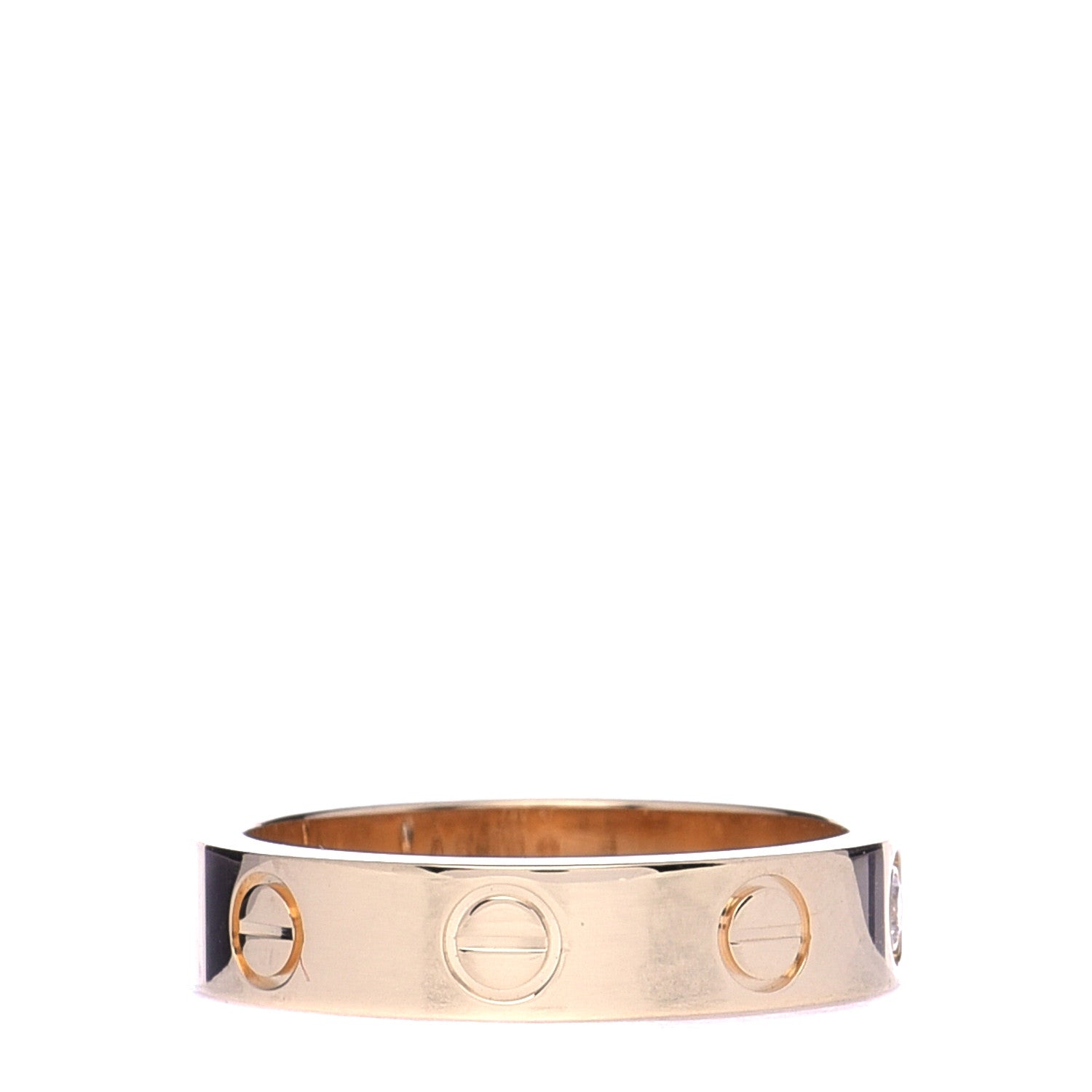 Cartier 18K Yellow Gold Diamond 4mm LOVE Wedding Band Ring 47 4 3 of 5