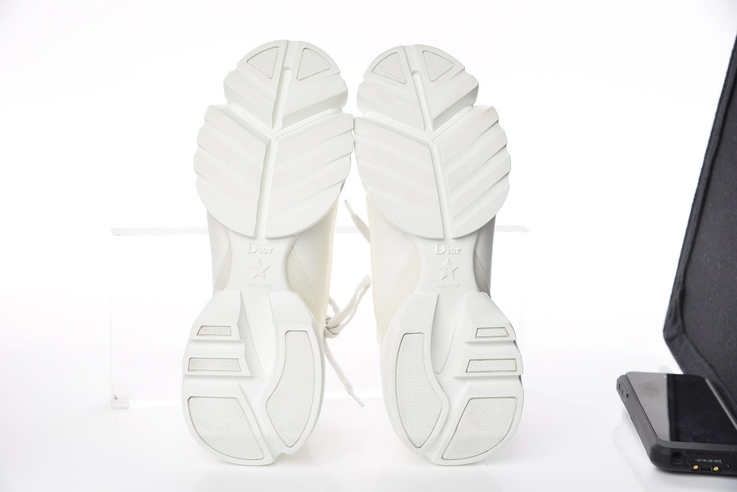 Technical Fabric Rubber Womens D-Connect Sneakers 38.5 White