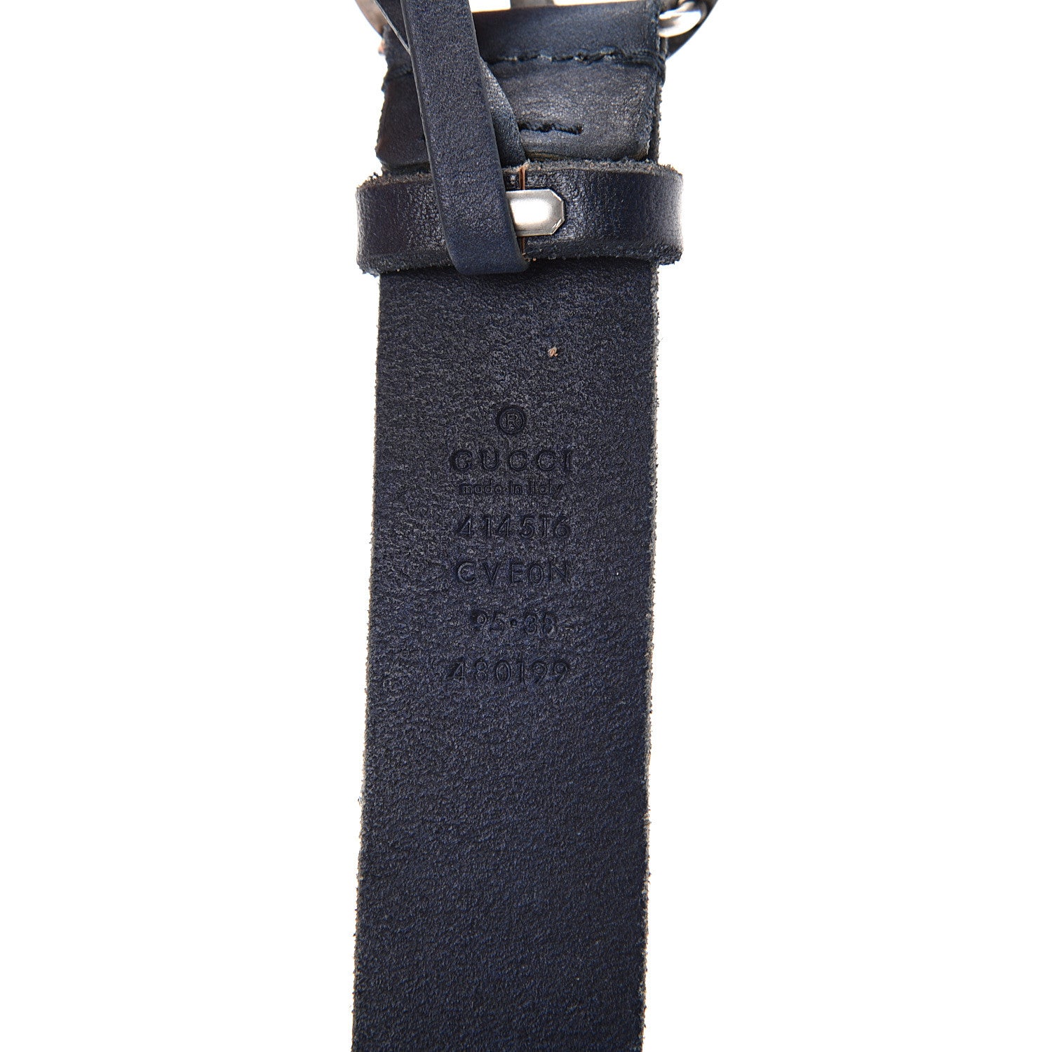 Gucci Cuoio Toscano Nickel Double G 30mm Belt 95 38 Blue 3 of 6