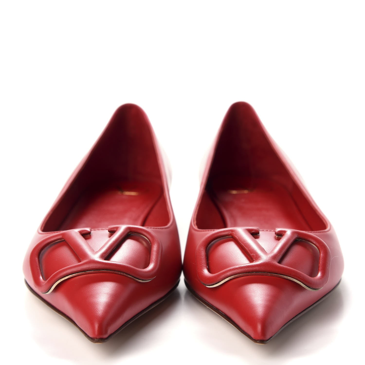 Valentino Garavani Nappa Vlogo Flats 38.5 Rouge Pur 2 of 10