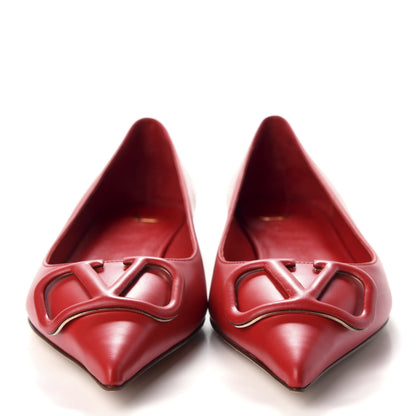 Valentino Garavani Nappa Vlogo Flats 38.5 Rouge Pur 2 of 10