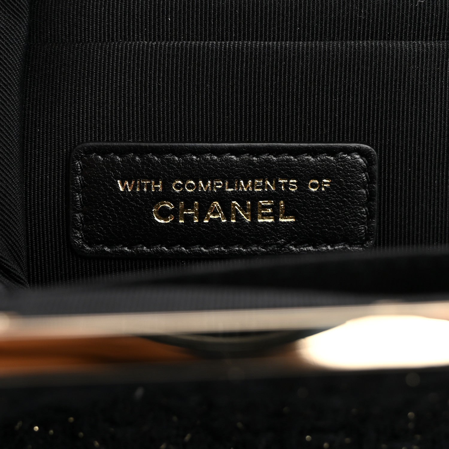Chanel Tweed Quilted Kiss Lock Clutch Black 7 of 8