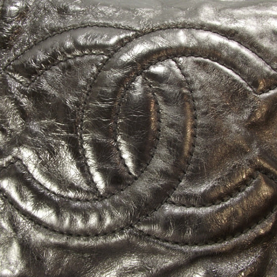 Leather Modern Chain Tote Metallic