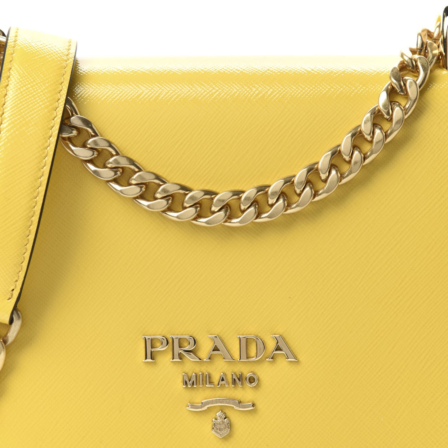 Saffiano Vernice Chain Shoulder Bag Sole