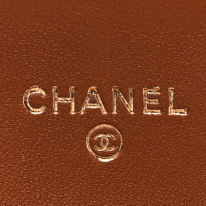 Chanel Lambskin Quilted Flap Card Holder Wallet Brown 6 of 9