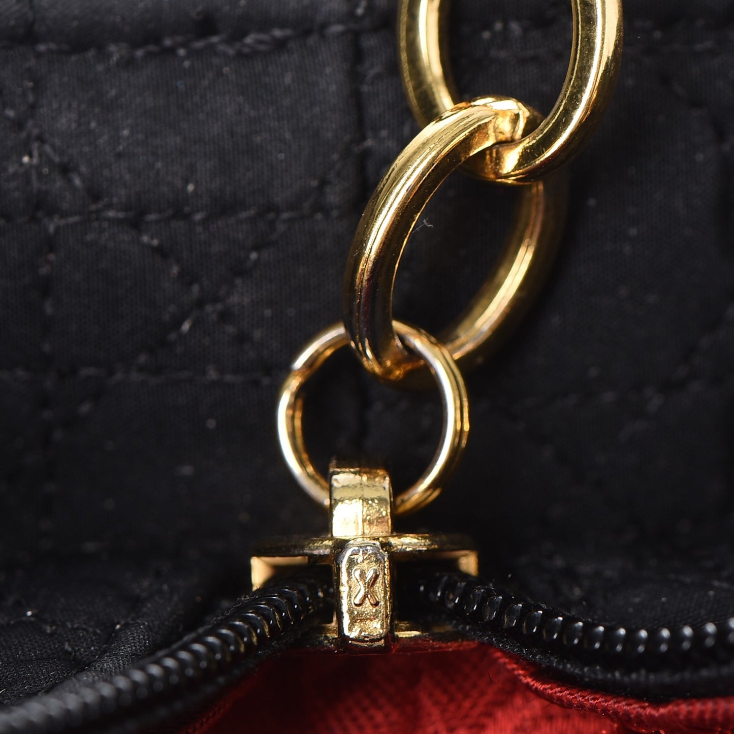 Nylon Cannage Medium Lady Dior Black