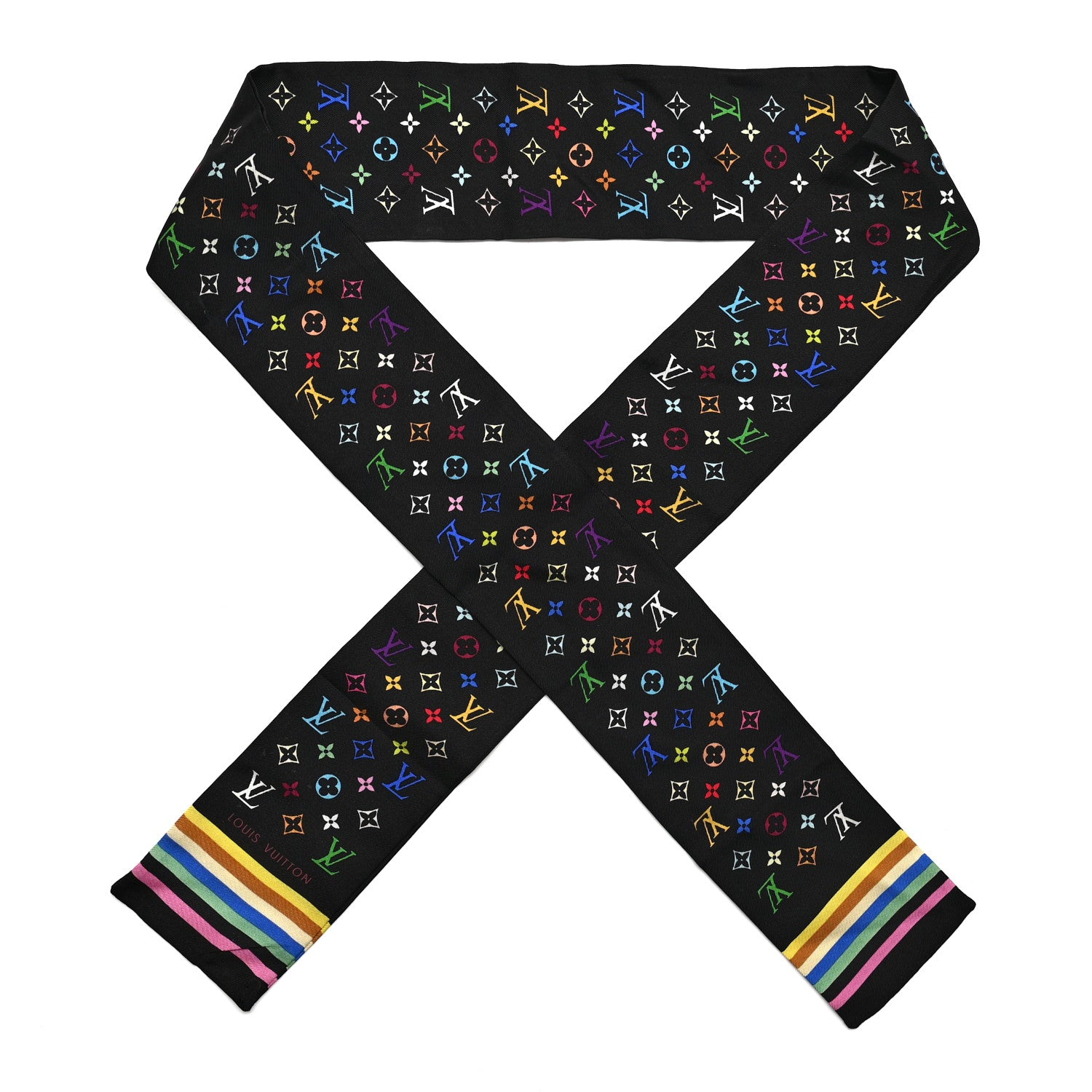 Louis Vuitton Silk Monogram Multicolor Bandeau Black 1 of 5