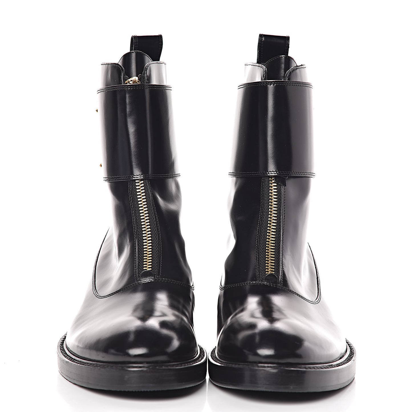 Glazed Calfskin Boots 38.5 Black