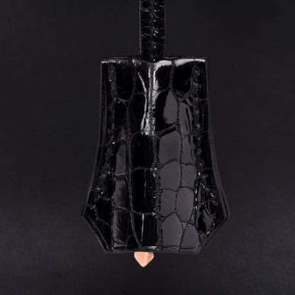 Hermes Taurillon Novillo Shiny Niloticus Crocodile Birkin Touch 25 Black 32 of 35