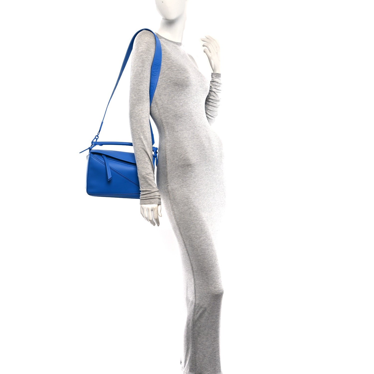 Loewe Satin Calfskin Small Puzzle Bag Scuba Blue 2 of 9
