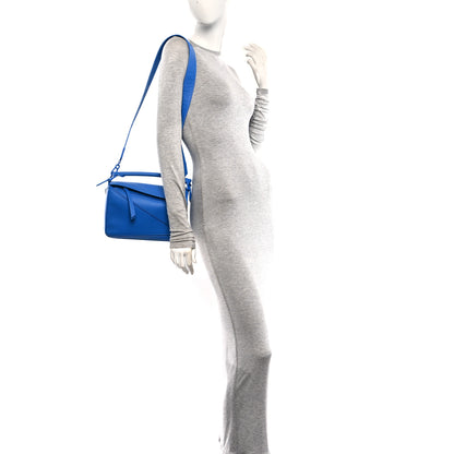 Loewe Satin Calfskin Small Puzzle Bag Scuba Blue 2 of 9