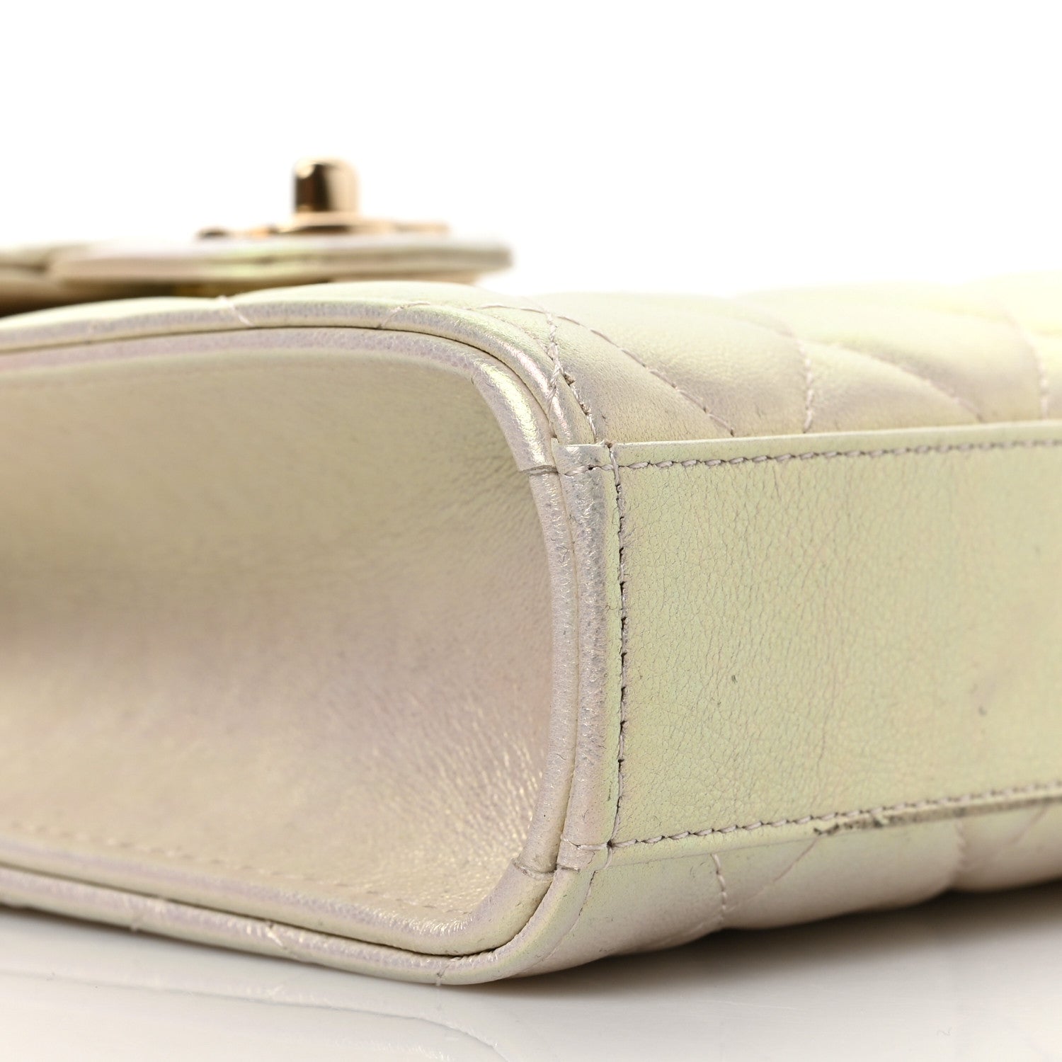 Chanel Iridescent Lambskin Quilted CC Phone Holder Ivory 7 of 8