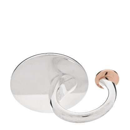 Hermes Sterling Silver 18K Rose Gold MM Ex-Libris Ring 50 5.25 3 of 5