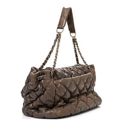 Chanel Calfskin Bubble Quilt Accordion Flap Brown 3 of 10