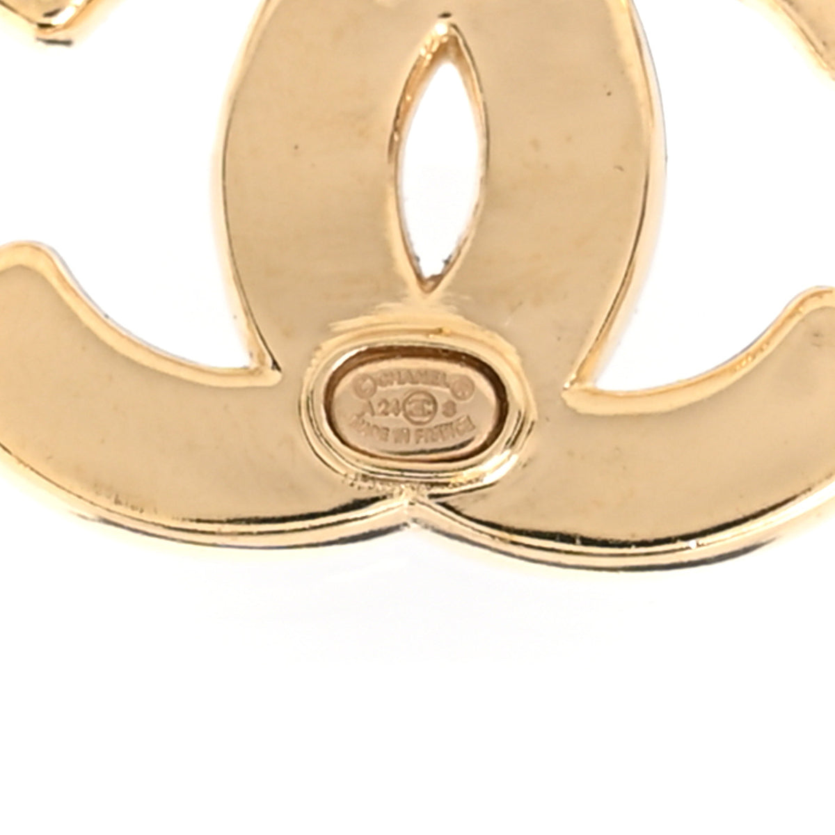 Chanel Metal Mirror CC Clover Earrings Gold Pink 4 of 5
