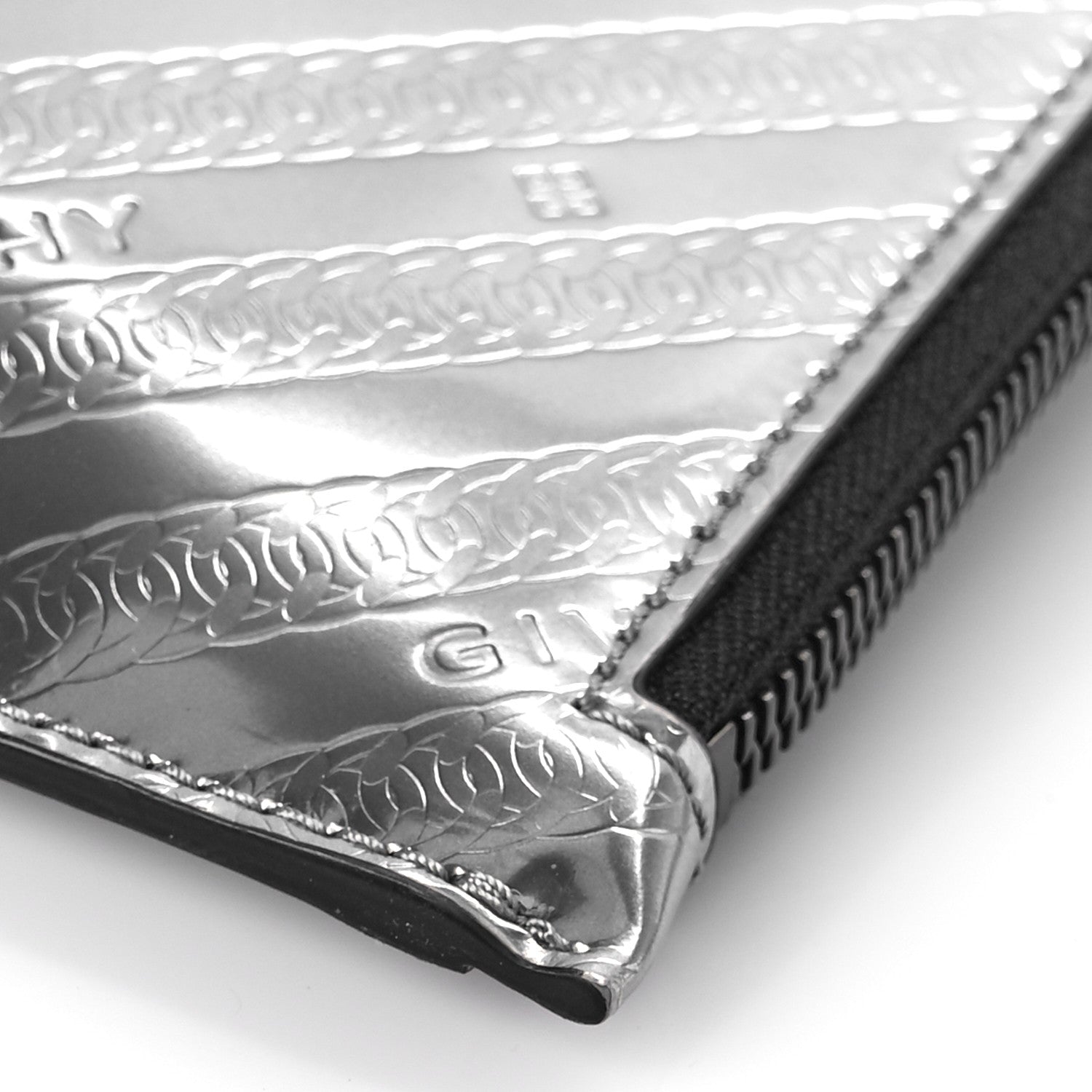 Givenchy Patent Embossed Antigona Portfolio Pouch Silvery 7 of 8