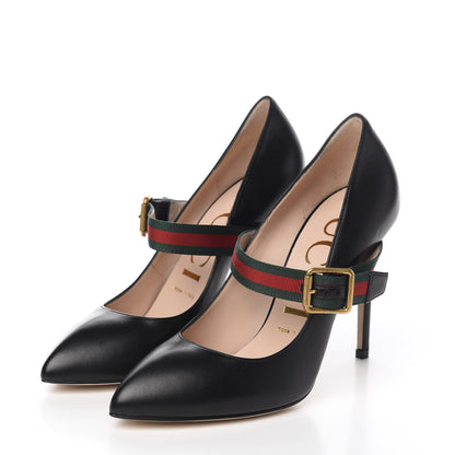 Gucci Malaga Kid Sylvie High Heel Pumps 37 Black 3 of 9